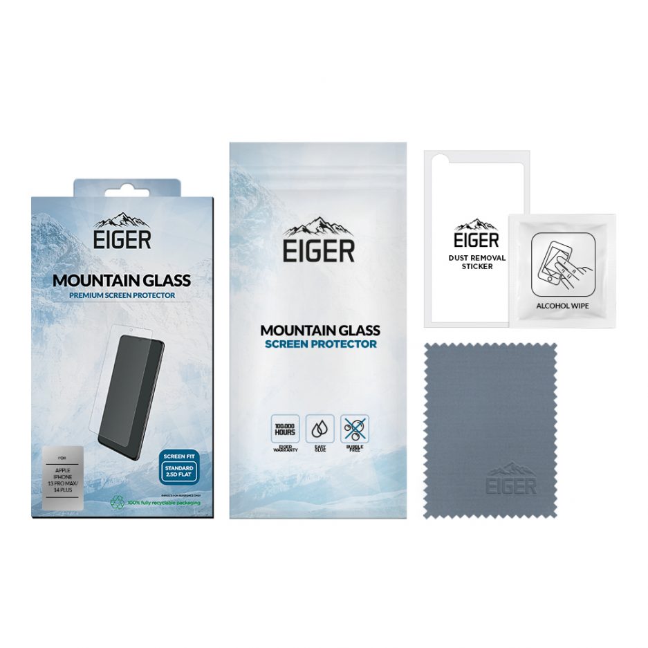 Eiger Mountain Glass Screen Protector 2.5D for Apple iPhone 13 Pro Max / 14 Plus in Clear