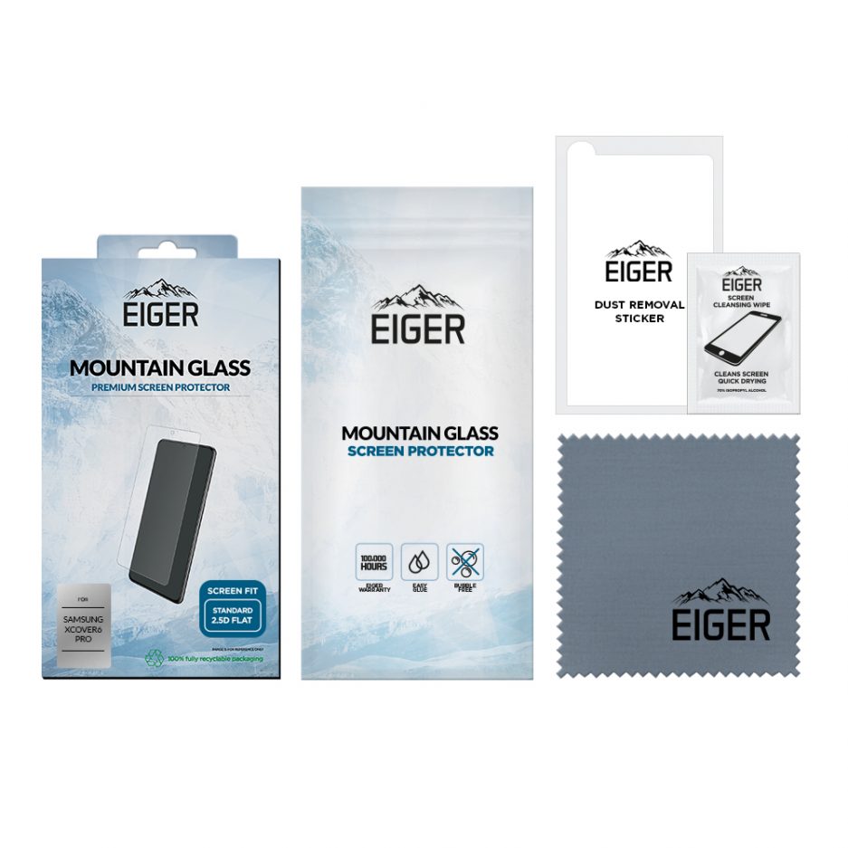 Eiger Mountain Glass Screen Protector 2.5D for Samsung Galaxy Xcover6 Pro in Clear / Transparent