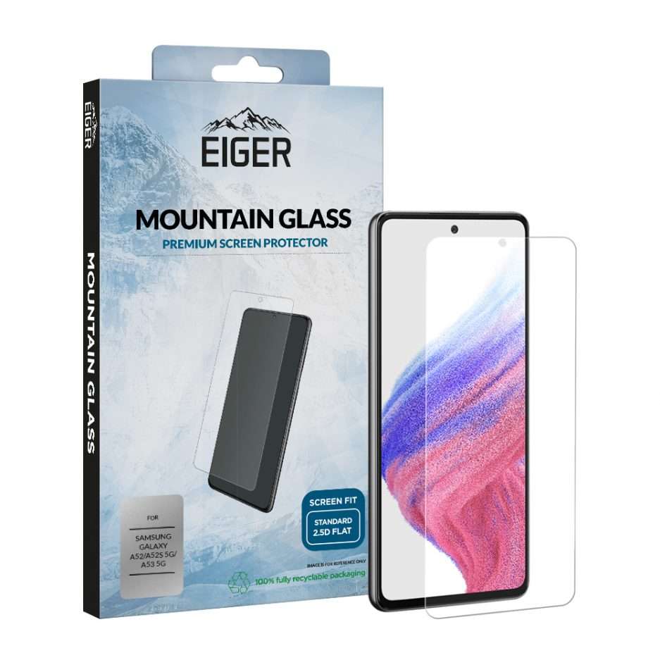 Eiger Mountain Glass Screen Protector 2.5D for Samsung Galaxy A52 / A52s 5G / A53 5G in Clear