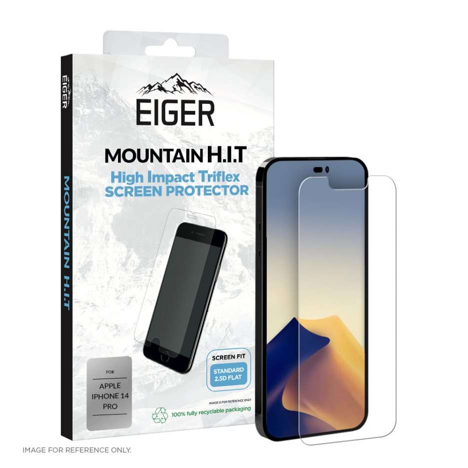 Eiger Mountain H.I.T. Screen Protector (1 Pack) for Apple iPhone 14 Pro in Clear / Transparent