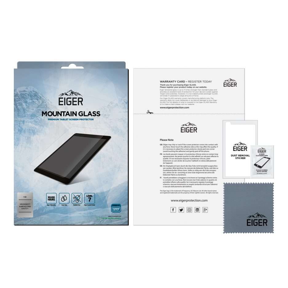 Eiger Mountain Glass Tablet Screen Protector 2.5D for Microsoft Surface Pro 5 / 6 / 7 / 7+